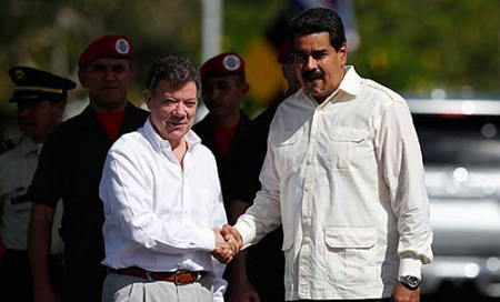 Maduro llama a Santos a colaborar por la paz y la estabilidad fronteriza
